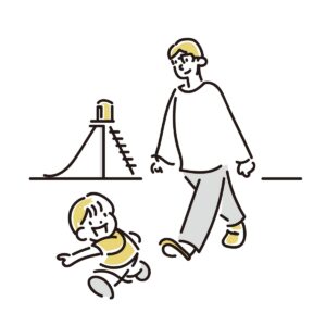 休日風景イラスト